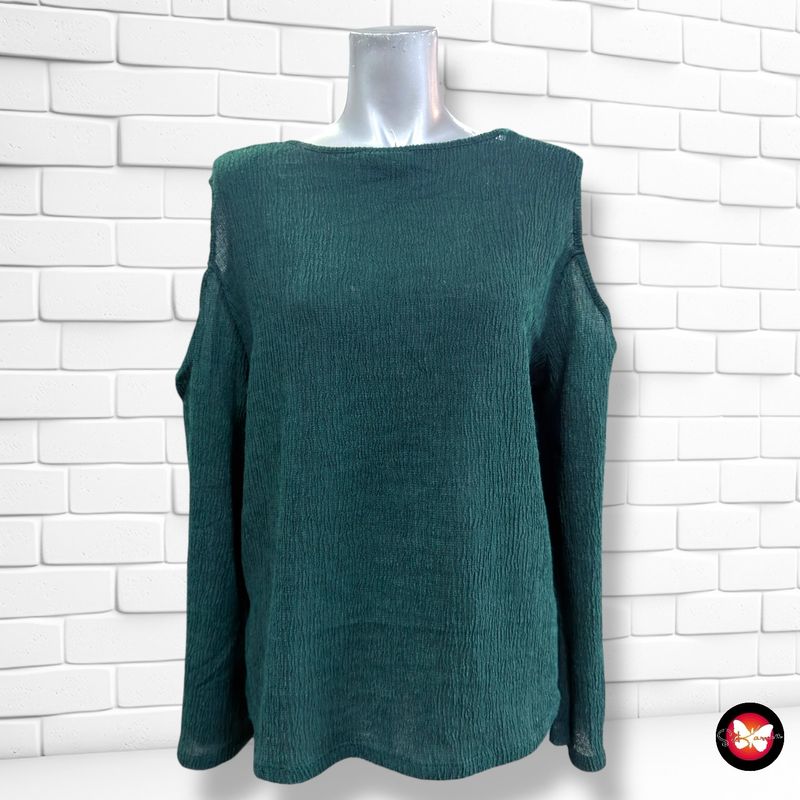 **HOY** Blusa de manga larga y hombros descubiertos H&amp;M color Verde Talla M