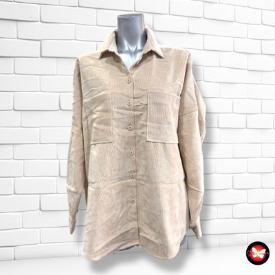 **HOY** Camisa oversized de manga larga de pana ZARA color Beige Talla S