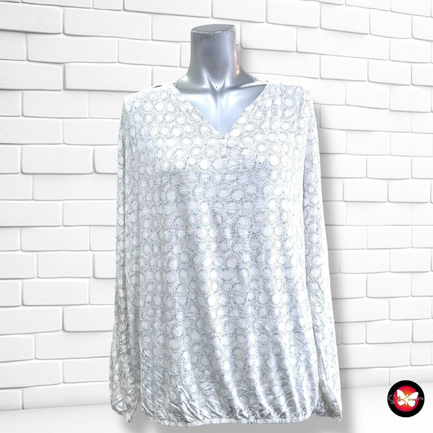 **HOY** Camiseta de manga larga GINA BENOTTI color Blanco y negro Talla 40/42