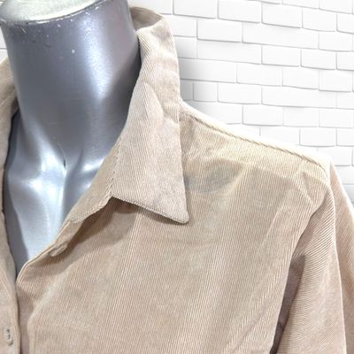 **HOY** Camisa oversized de manga larga de pana ZARA color Beige Talla S