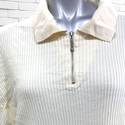 **HOY** Jersey largo de manga larga canalé SAMOON color Beige Talla 48