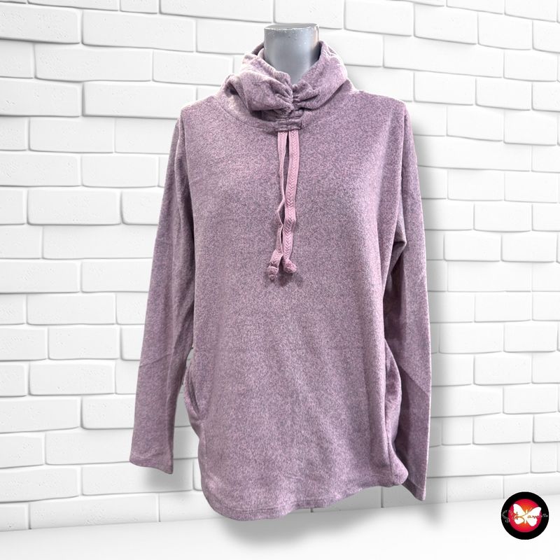 **HOY** Jersey afelpado de manga larga y cuello alto ERGEE color Malva Talla 38