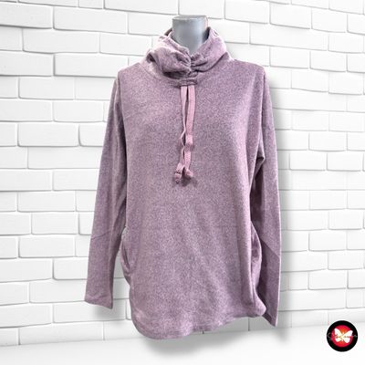 **HOY** Jersey afelpado de manga larga y cuello alto ERGEE color Malva Talla 38