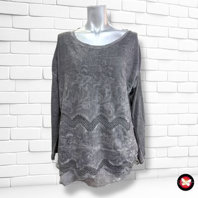 **HOY** Jersey de manga larga con detalles de blusa SURE color Gris Talla L