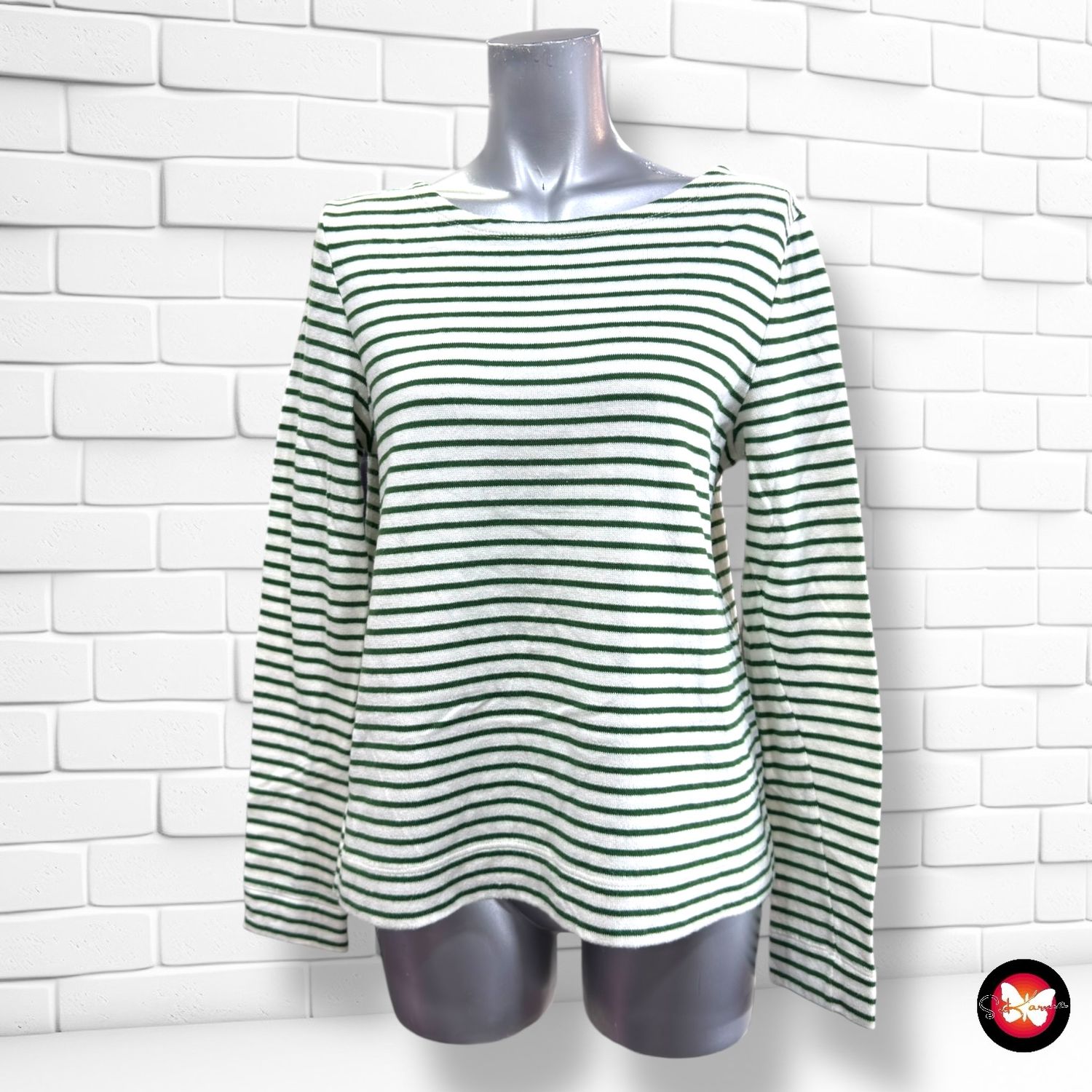 **HOY** Jersey de manga larga de rayitas MARC O’POLO color Blanco y verde Talla S