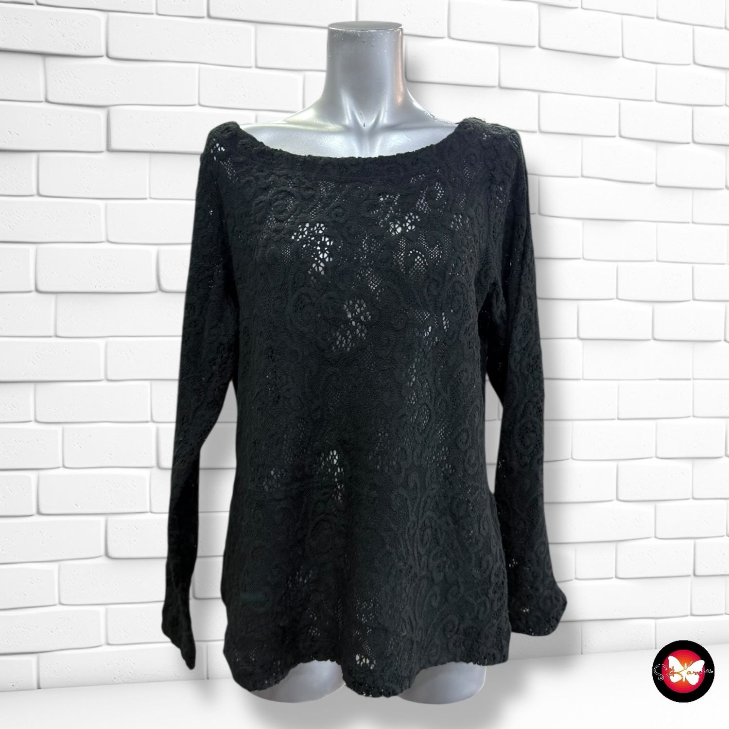 **HOY** Sudadera de encaje SANDWICH_ color Negro Talla L