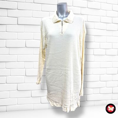 **HOY** Jersey largo de manga larga canalé SAMOON color Beige Talla 48
