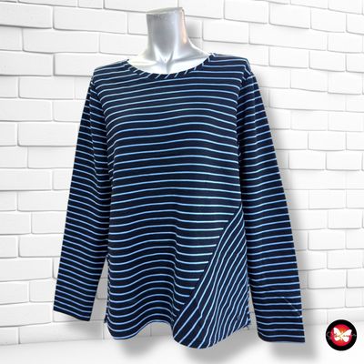 **HOY** Sudadera de vestir de rayitas CECIL color Azul marino y celeste Talla M
