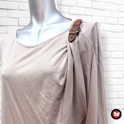 **HOY** Blusa con drapeado MASSIMO DUTTI color Taupe Talla M