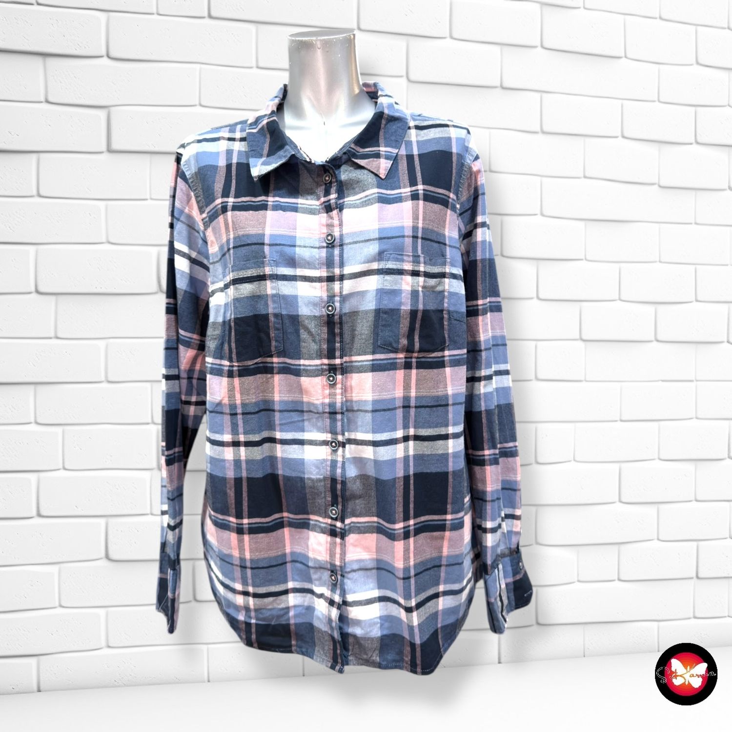 **HOY** Camisa de manga laga de cuadros SNOW TECH color Azul y rosa Talla 44