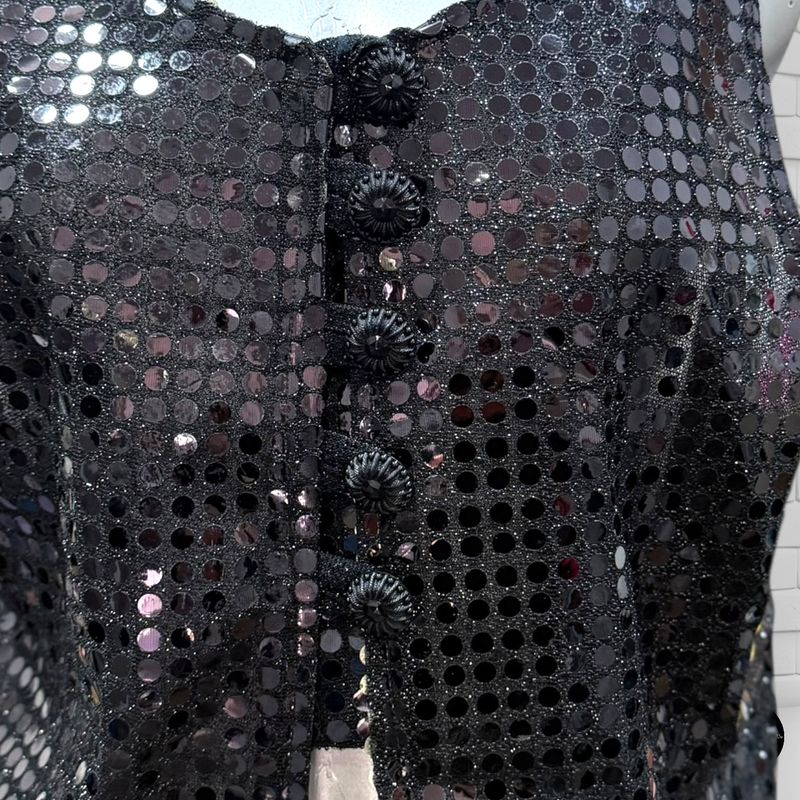 Chaleco de noche con lentejuelas  color Negro Talla S/M