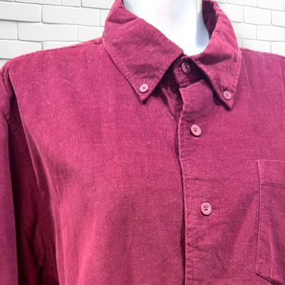 **HOY** Camisa de manga laga de pana KENVELO color Granate Talla L