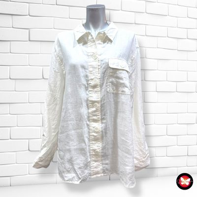 **HOY** Camisa de lino YESSICA color Blanco y negro Talla L/XL