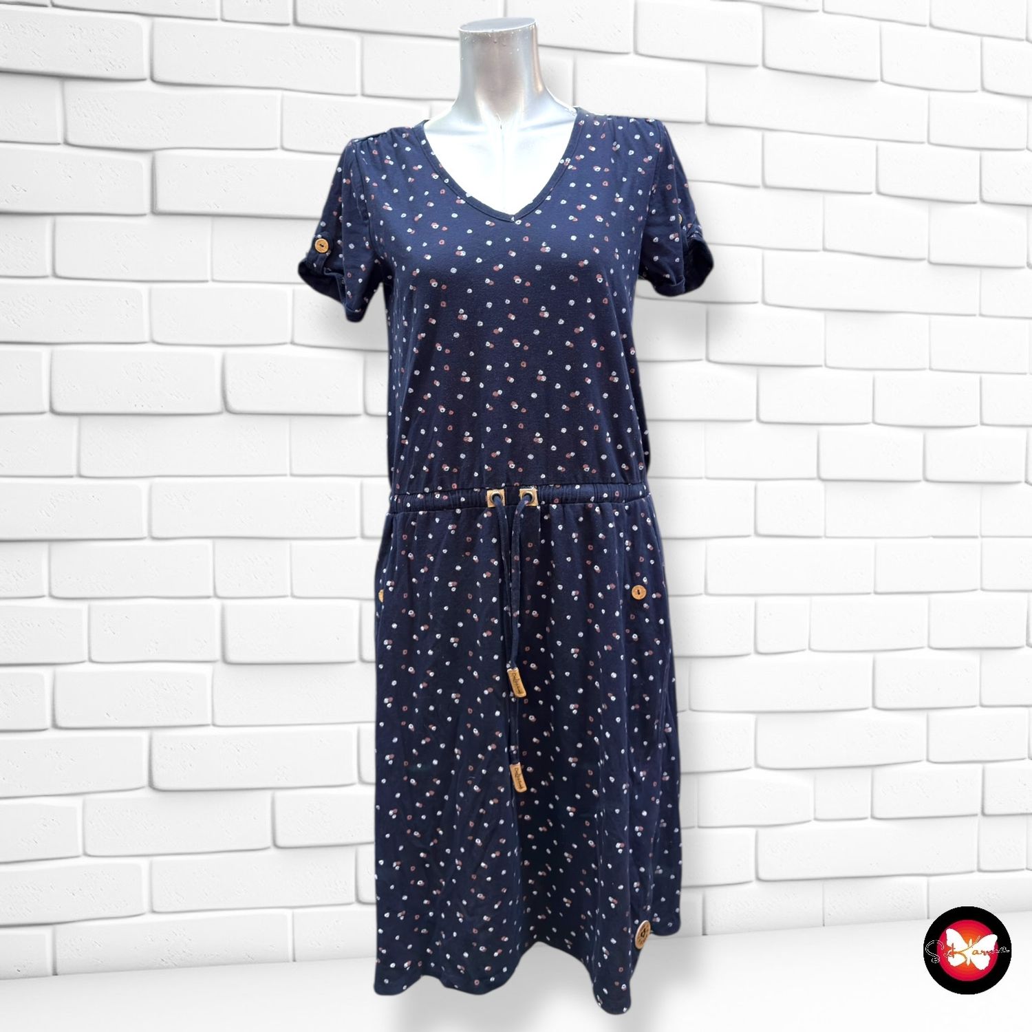 Vestido de manga corta estampado  GINA color Azul Talla 41