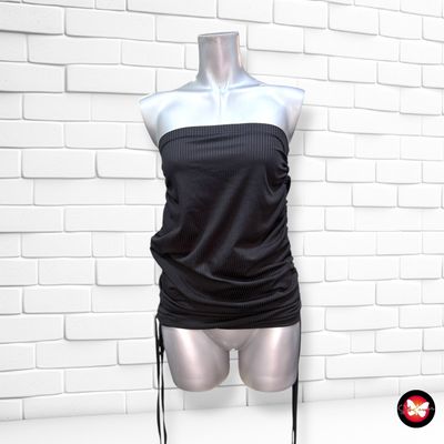 **HOY** Falda canalé con drapeado SHEIN color Negro Talla S