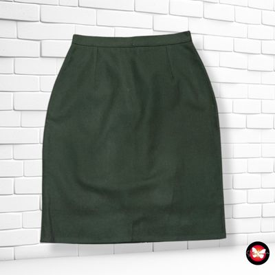 **HOY** Falda de paño vintage  color Verde oliva Talla 42