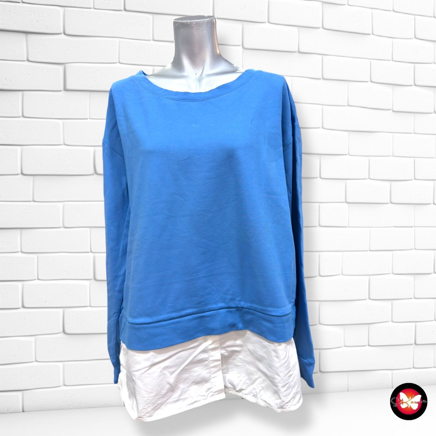 **HOY** Sudadera con bajo de blusa COMMA, color Celeste Talla 42