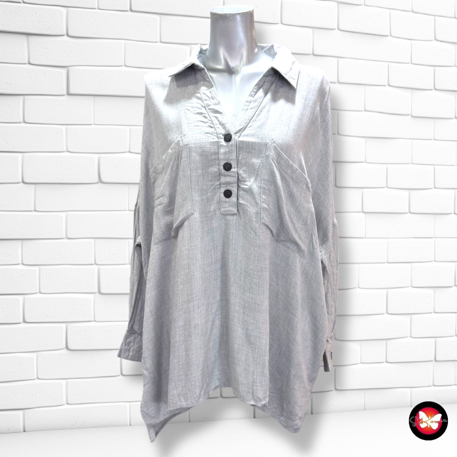 **HOY** Blusa de manga larga ZARA color Gris Talla L