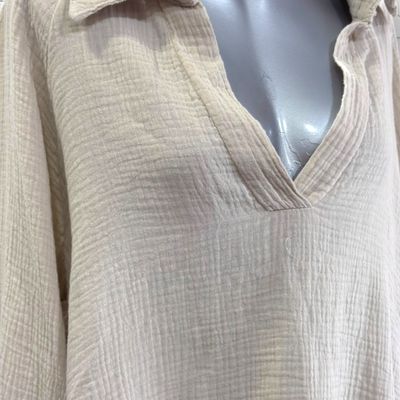 **HOY** Blusón de bambula  color Beige Talla ÚNICA GRANDE