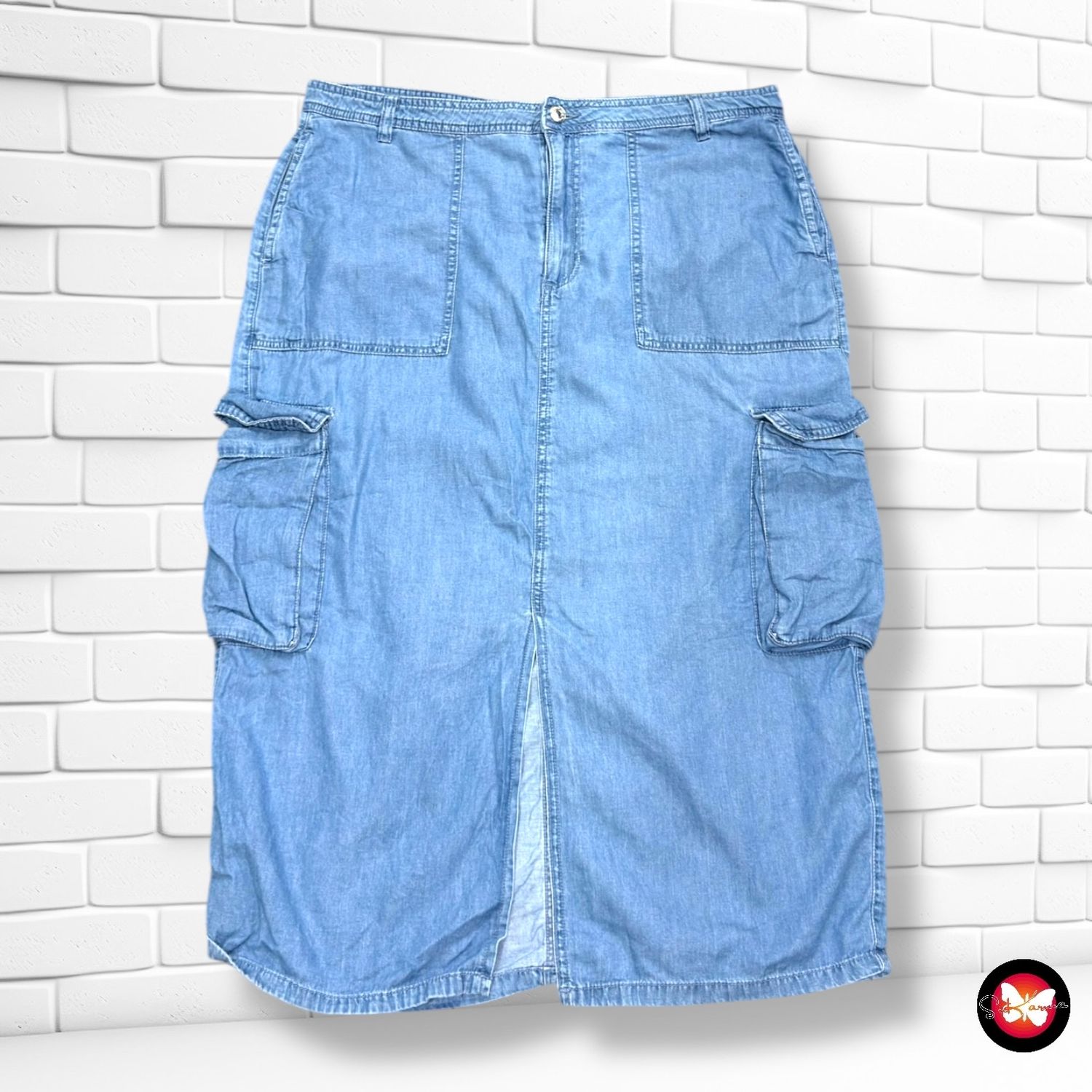 Falda midi cargo PRIMARK color Azul vaquero Talla 46