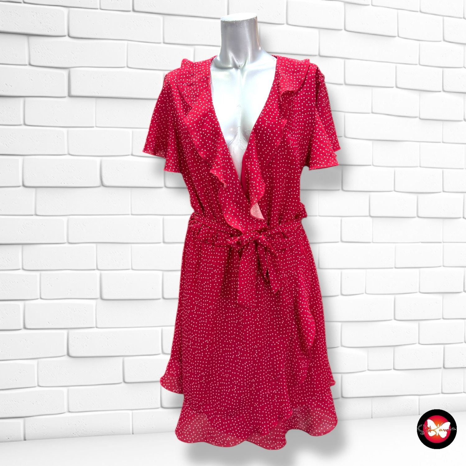 **HOY** Vestido de lunarcitos AMBIKA color Rojo Talla L