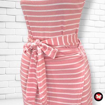 **HOY** Vestido largo de rayitas  color Rosa y blanco Talla S/M