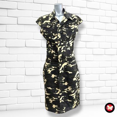 **HOY** Vestido vaquero estampado militar  color Verde y beige Talla XL