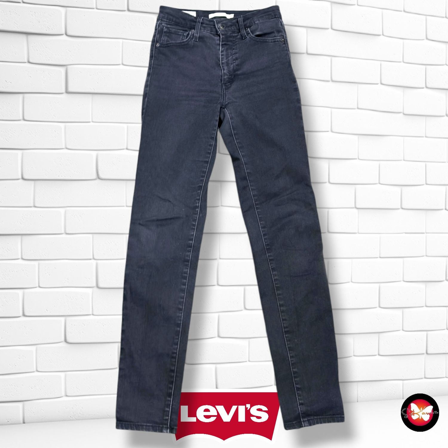 **HOY** Pantalón MILE HIGH SUPER SKINNY LEVI’S color Negro vaquero Talla S (W26)