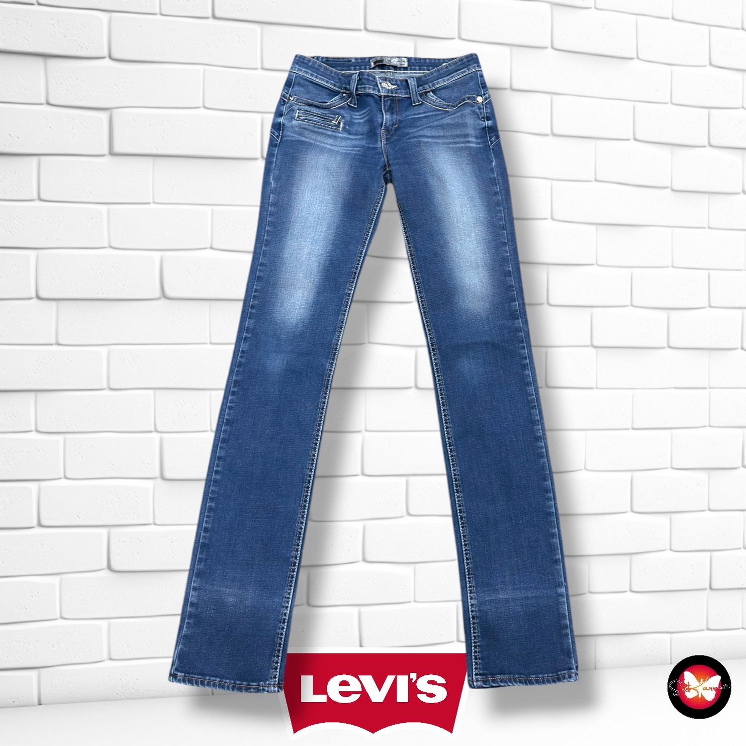 **HOY** Pantalón DEMI CURVE STRAIGHT LEVI’S color Azul vaquero Talla M (W28)