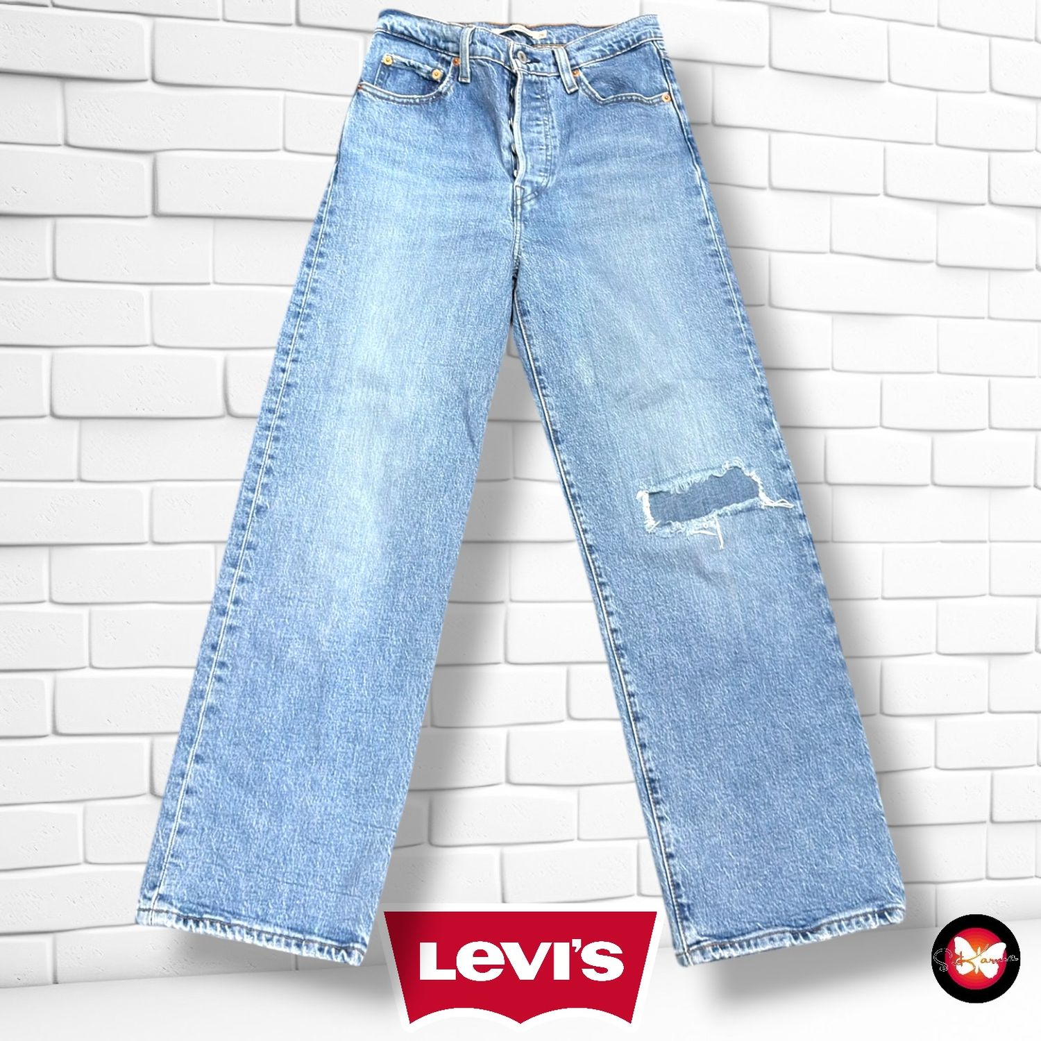**HOY** Pantalón RIBCAGE STRAIGHT LEVI’S color Azul vaquero Talla S (W26)