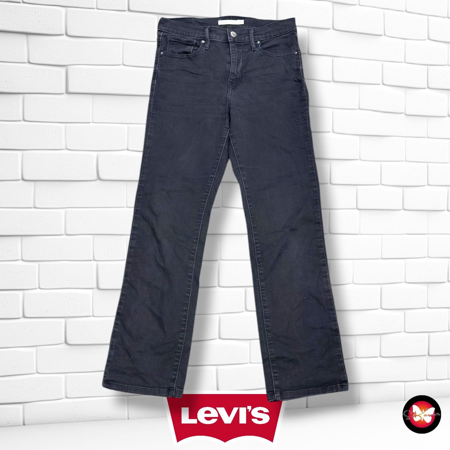 **HOY** Pantalón 724 HIGH RISE STRAIGHT LEVI’S color Negro vaquero Talla M (W28)