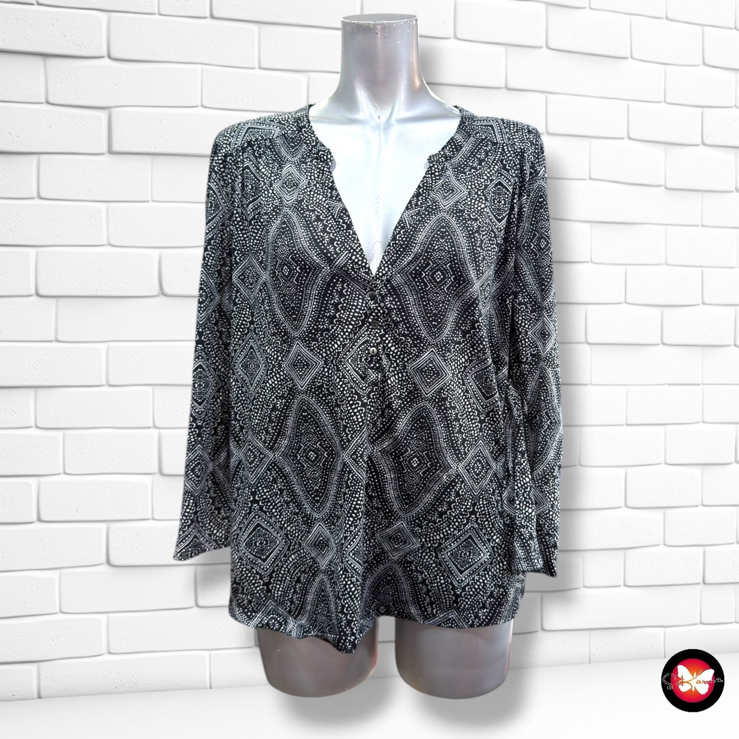 **HOY** Camiseta de media manga H&amp;M color Negro y blanco Talla M