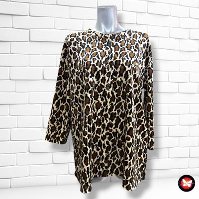 **HOY** Blusa animal print de terciopelo color Beige y marrón Talla XL