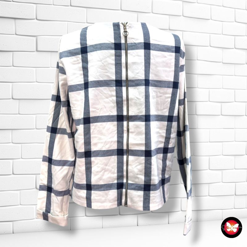 Blusa de cuadros ZARA color Blanco y azul Talla M