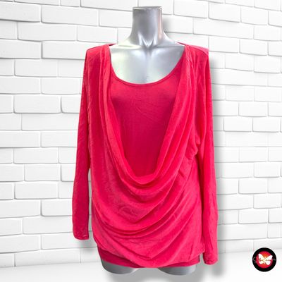 **HOY** Blusa con escote drapeado  color Rojo Talla ÚNICA GRANDE