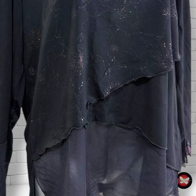 **HOY** Blusa de noche con transparencias color Negro Talla 46/48