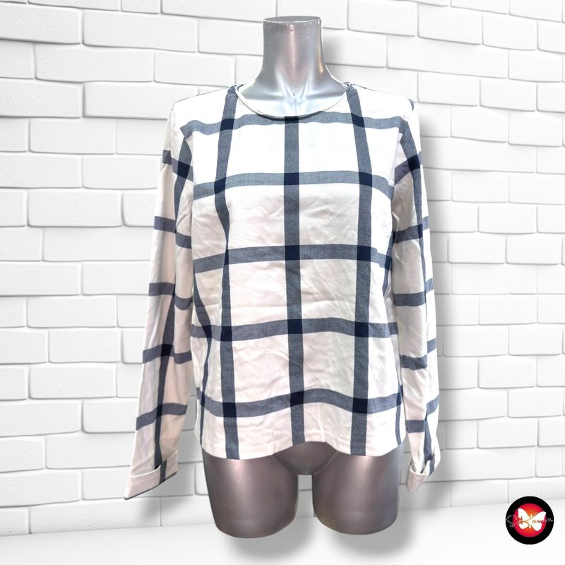 Blusa de cuadros ZARA color Blanco y azul Talla M