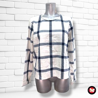 **HOY** Blusa de cuadros ZARA color Blanco y azul Talla M