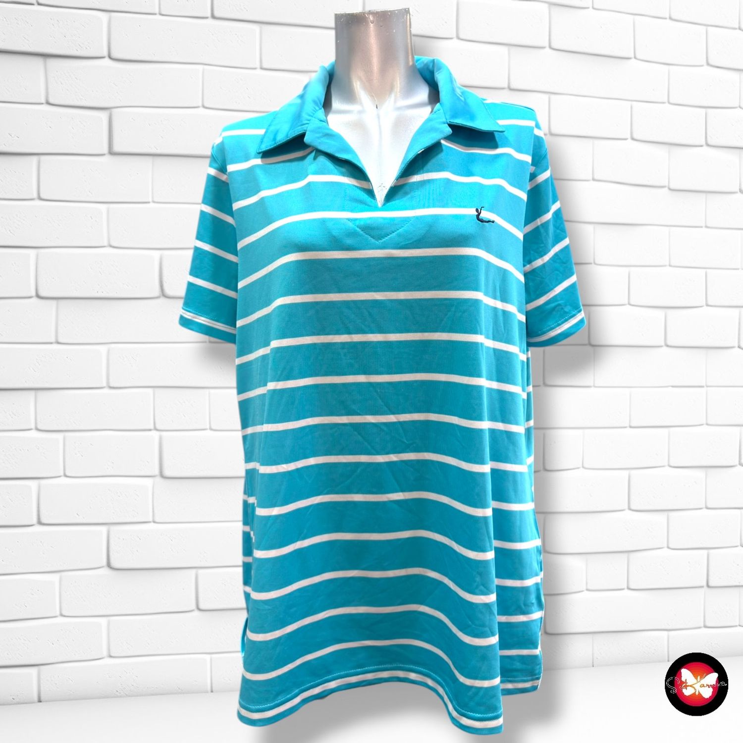 **HOY** Polo deportivo C&amp;A color Turquesa y blanco Talla 44