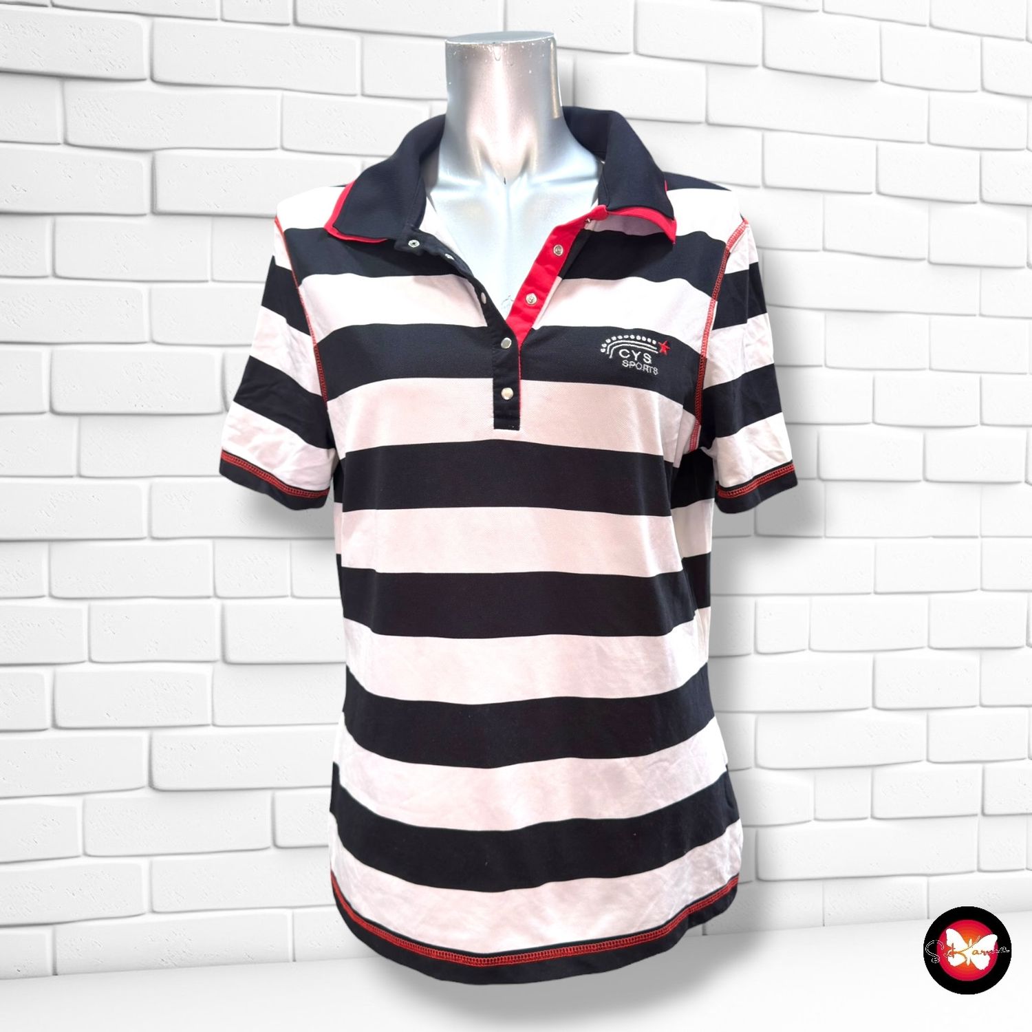 **HOY** Polo deportivo CANYON color Negro y blanco Talla 40