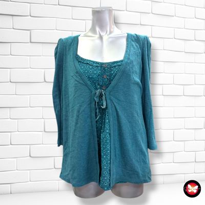 **HOY** Blusa con chaqueta COLLECTION DEBENHAMS color Petróleo Talla 42 (14UK)