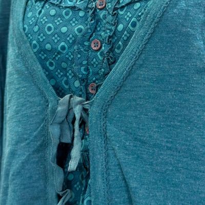 **HOY** Blusa con chaqueta COLLECTION DEBENHAMS color Petróleo Talla 42 (14UK)