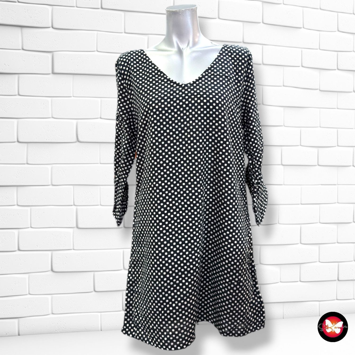 **HOY** Túnica playera de lunares NEXT color Negro y blanco Talla 38 (10UK)