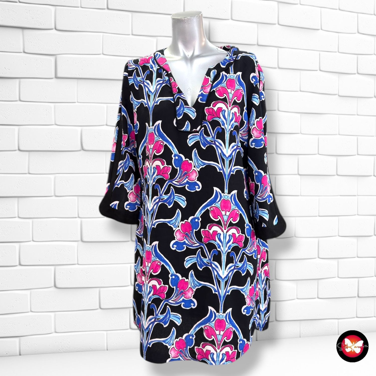 **HOY** Vestido estampado  FÓRMULA JOVEN color Negro y varios Talla 42