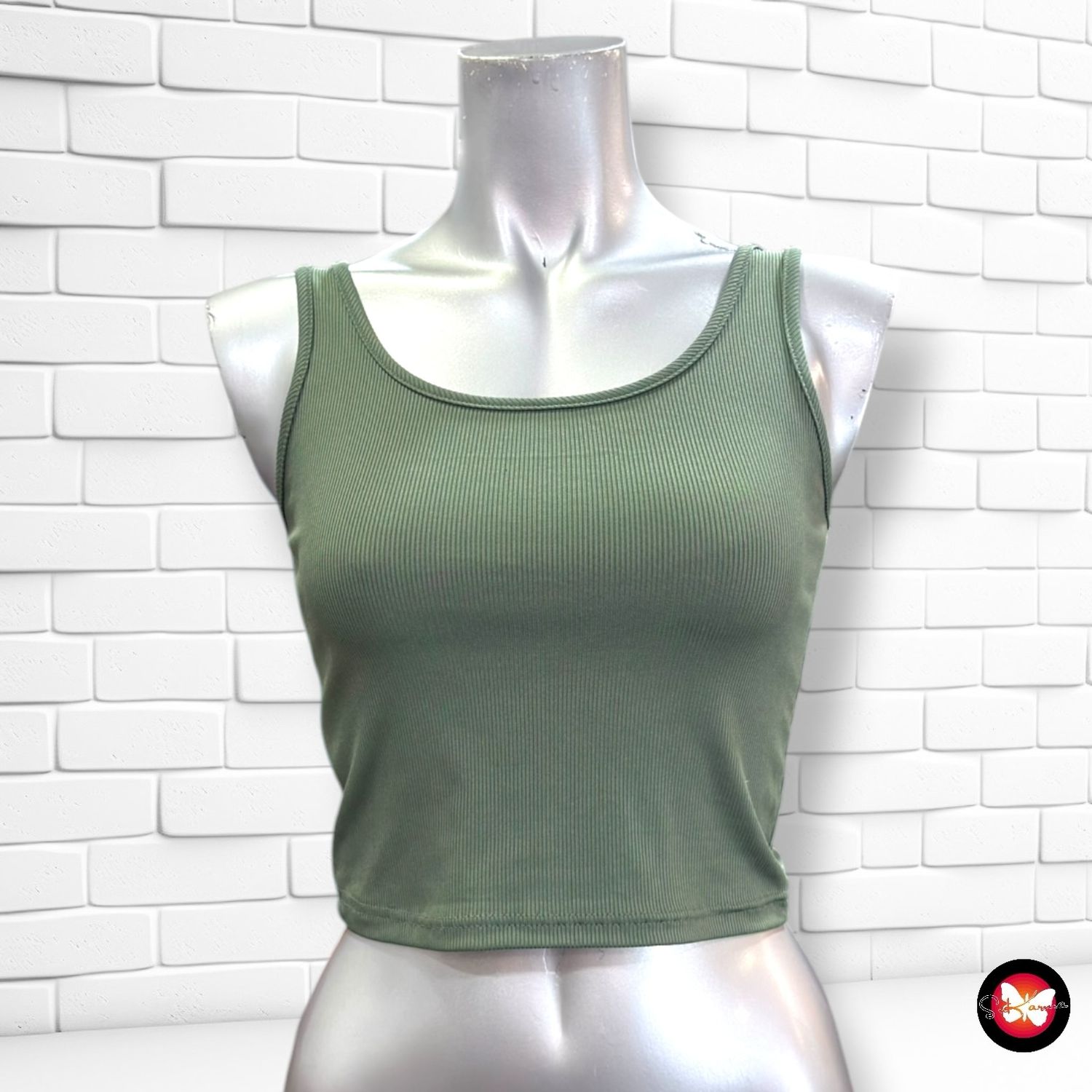 **HOY** Camiseta cropped de tirantes  color Verde Talla S