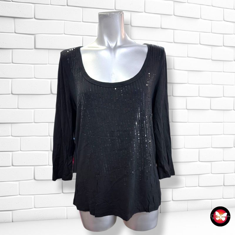 **HOY** Camiseta de media manga con lentejuelas OLTRE color Negro Talla L