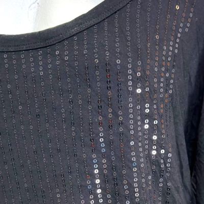 **HOY** Camiseta de media manga con lentejuelas OLTRE color Negro Talla L