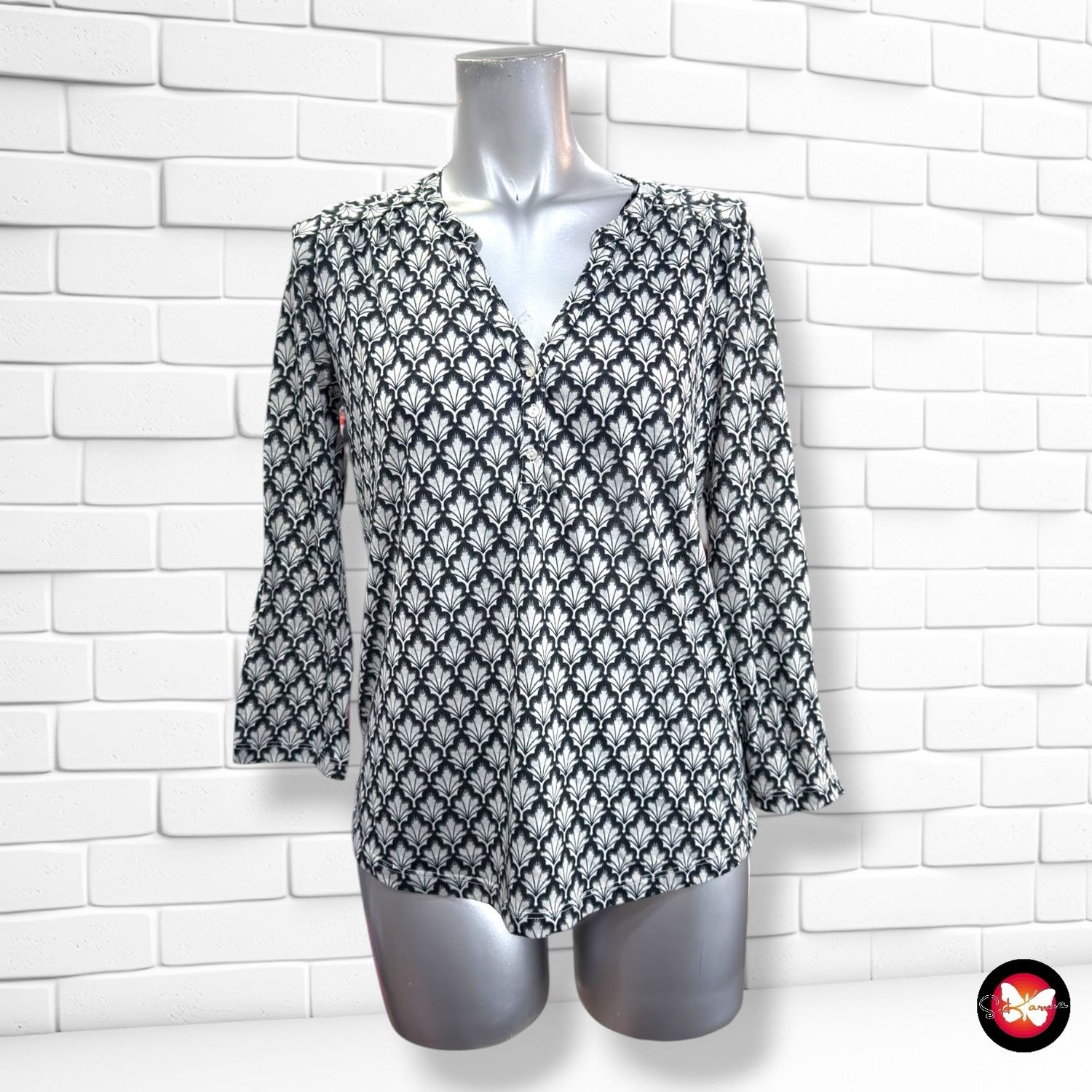 **HOY** Camiseta de media manga con estampado H&amp;M color Negro y gris Talla XS