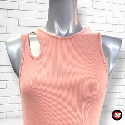 **HOY** Vestido midi canalé NAF NAF color Rosa Talla XS