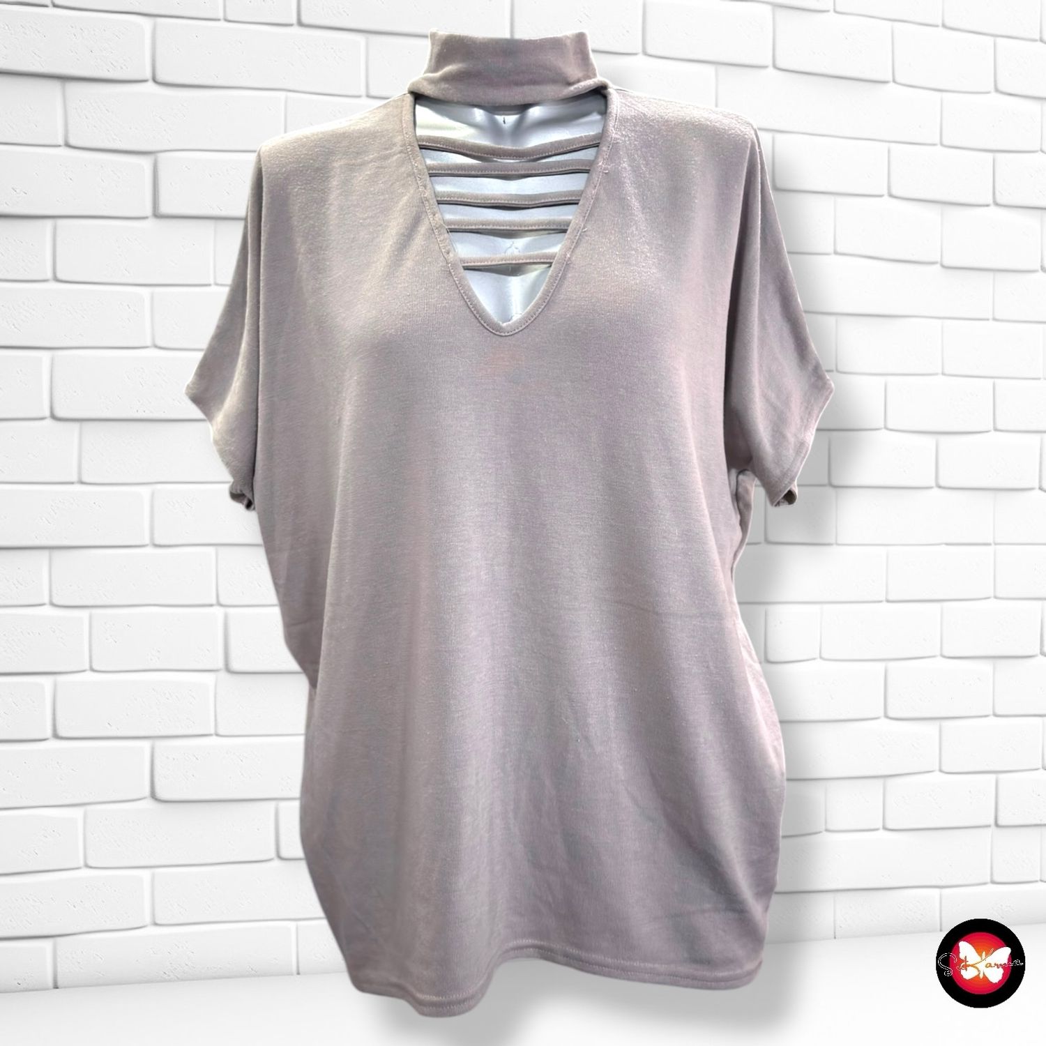 Jersey de manga corta SELECT color Taupe Talla 36